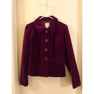 Merlot velvet cocktail jacket